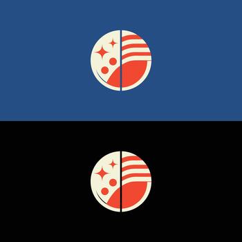 Retro circle logo design vintage graphic element abstract symbol modern company branding identity template vector