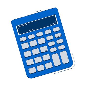 Minimal calculator 2D doodle object. Finance accounting device. Mathematical calculation. Bookkeeping tool cartoon element flat clipart isolated on white background. Hand drawn illustration vector