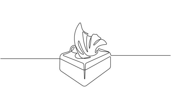 Continuous one line drawing of Tissue Box, Single line Tissue box icon, blank tissue box mockup concept symbol vector