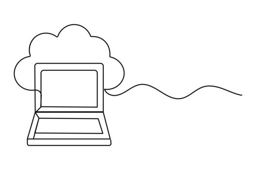 continuo línea resumen nube informática red icono vector