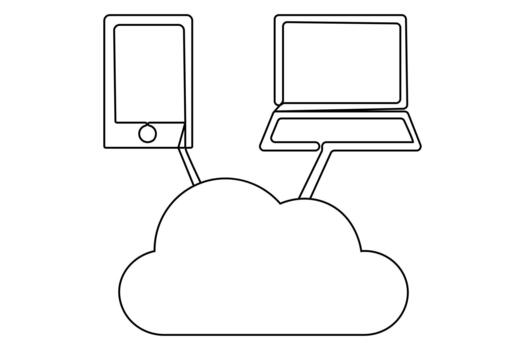 continuo línea nube servidor resumen mínimo Arte vector