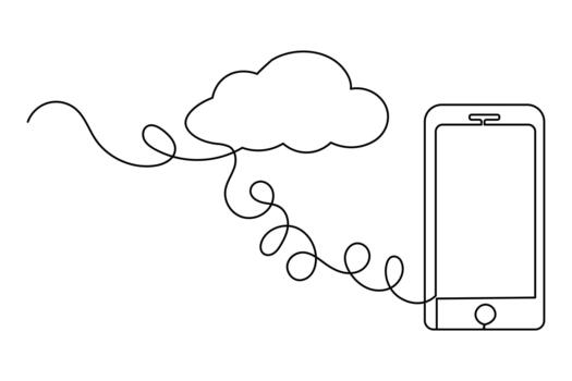 nube informática continuo línea sencillo contorno Arte vector