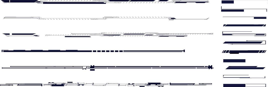 Abstract composition of lines and shapes in navy and white for digital artwork or design inspiration vector