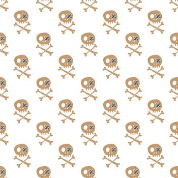 A seamless pattern with pirate symbol a skull and crossbones vector