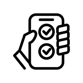 móvil encuesta contorno icono diseño bueno para web o móvil aplicación vector