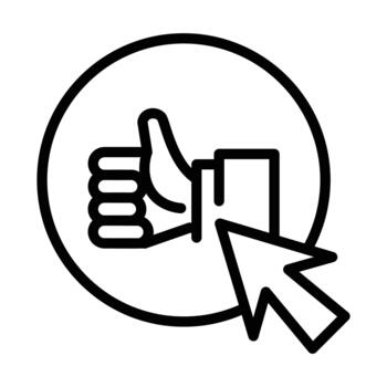 pulgares arriba con cursor sencillo contorno icono diseño bueno para web o móvil aplicación vector