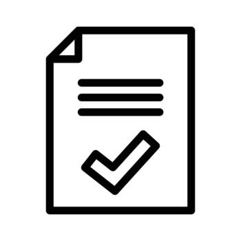 document and checkmark simple outline icon design good for web or mobile app vector