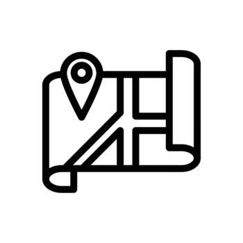 Location on map outline icon design good for web or mobile app vector