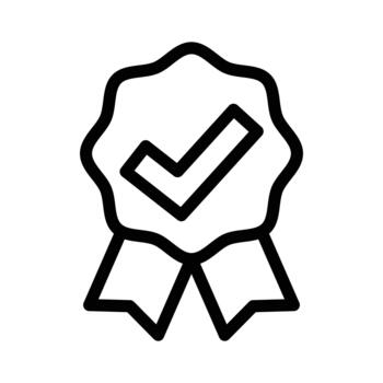 Quality Check Ribbon outline icon design good for web or mobile app vector