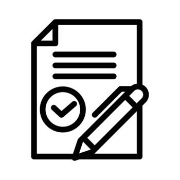 document with checkmark simple outline icon design good for web or mobile app vector