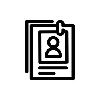 personal portfolio document simple outline icon design good for web or mobile app vector