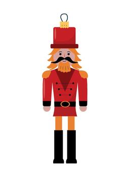 Nutcracker Christmas Ornament in Red Uniform vector
