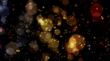 Abstract bokeh background with lights particles on dark background. Alpha channel Transparent video