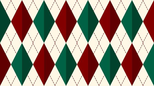 Christmas red and green geometric argyle pattern for holiday backgrounds, wrapping paper, festive decor, textile design, editable high resolution graphic resource vector