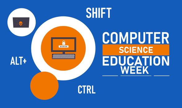 Celebrate Computer Science Education Week by Inspiring Students to Explore Coding Develop Problem Solving Skills Learn About Technology and Discover Opportunities vector