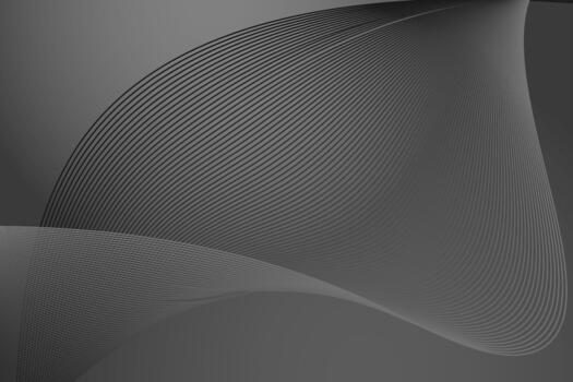 Dark abstract curved line background with modern flowing wave pattern vector