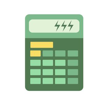 simple, plano calculadora con redondeado bordes y un plano diseño. eso caracteristicas un pantalla y un fila de botones. vector