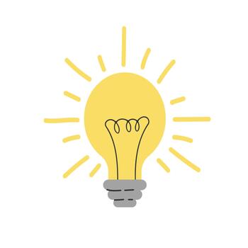 Image of a light bulb. The light bulb symbolizes an idea, a concept, or a design. Flat graphics. vector