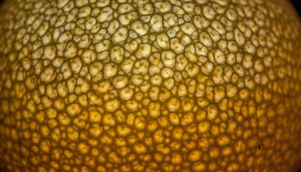 Close-up of Textured Yellow Citrus Fruit Skin with Detailed Surface Pattern photo