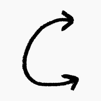 Doodle arrow with chalk texture, charcoal sketch line, soft pencil underline, kids crayon shading strip, scribbled edges and gritty grain. vector