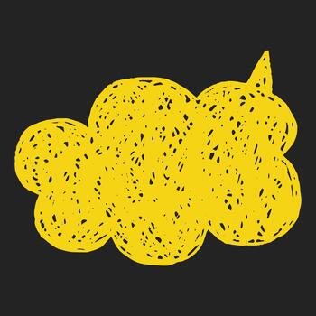 Crayon text box speech bubble with rough hand drawn sketch lines. Rounded shape with playful uneven strokes, chalkboard. vector