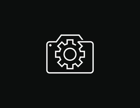 imagen editar logo. cámara con ajuste engranaje icono firmar símbolo diseño elemento ilustración modelo vector