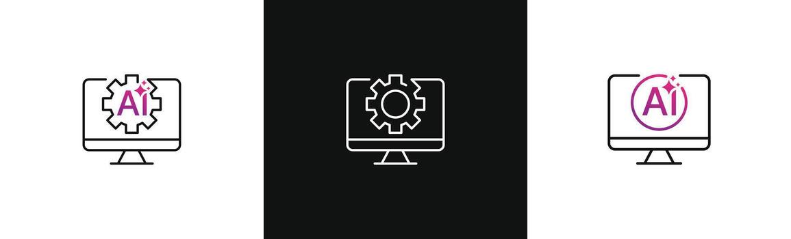 computadora reparar logo. computadora con ajuste engranaje icono firmar símbolo diseño elemento ilustración modelo vector