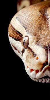 de cerca ver de un serpiente revelador sus detallado escamas y caracteristicas foto