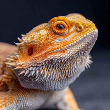 Bearded dragon showcasing vibrant colors and textures in close-up view photo