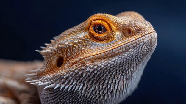 Lizard showcasing vibrant colors and intricate textures during a close-up shot photo