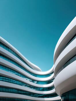 Modern architectural design features curved lines and glass for a sleek look photo