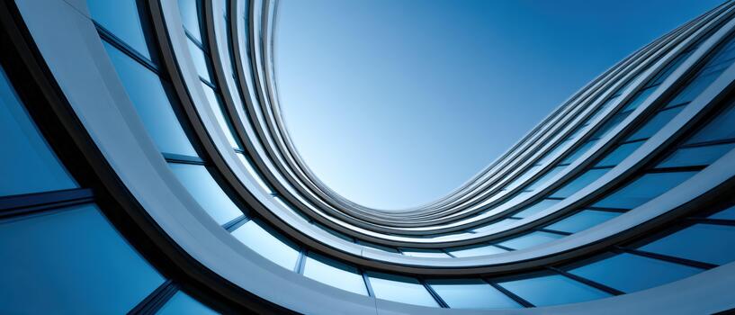 Creative architectural design showcasing modern curves in a city skyline photo
