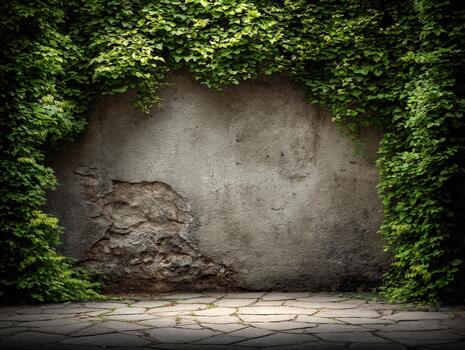 lozano verde vides marco un texturizado pared en un sereno urbano jardín espacio foto