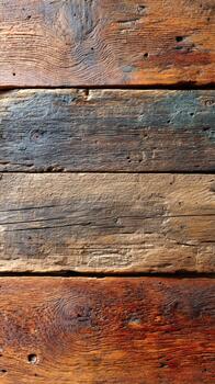 Weathered wooden planks create a rustic background full of character and charm photo