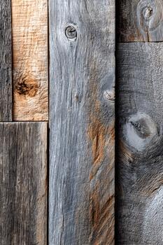 A close up of a wood panel with different colors photo