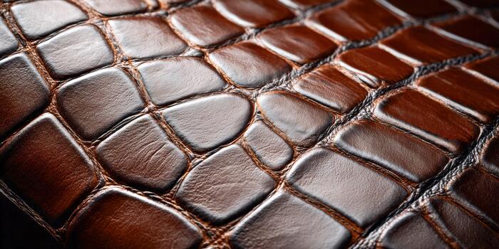 Detailed view of rich brown leather with unique textures and patterns photo