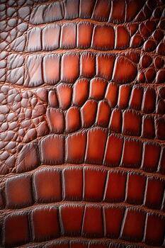 Detailed texture of brown leather showcasing reptile-inspired pattern photo