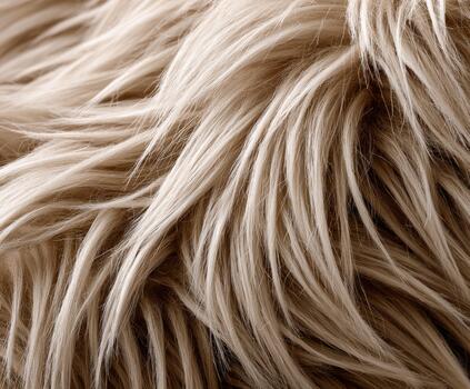 Close-up of soft, textured light brown fur on a cozy surface photo