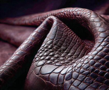 Close view of luxurious dark leather texture with natural patterns photo