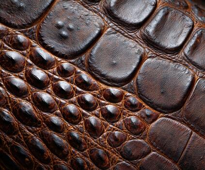 Close-up view of crocodile skin texture highlighting natural patterns and features photo