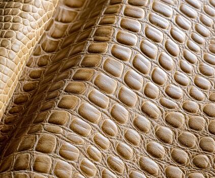Crocodile leather texture showcasing intricate patterns and warm tones photo