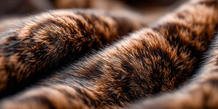Textures of soft fur with rich brown and black patterns create a cozy background photo