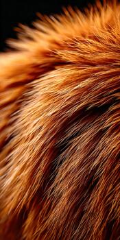 Close-up view of vibrant orange fur with natural shine and texture photo