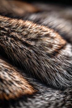 Textured close-up of soft fur showcasing various shades in a natural setting photo