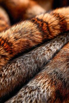 Soft fur textures showcasing a blend of colors and patterns in close-up view photo