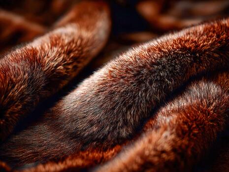 Soft textured fabric with rich brown and orange hues on display photo