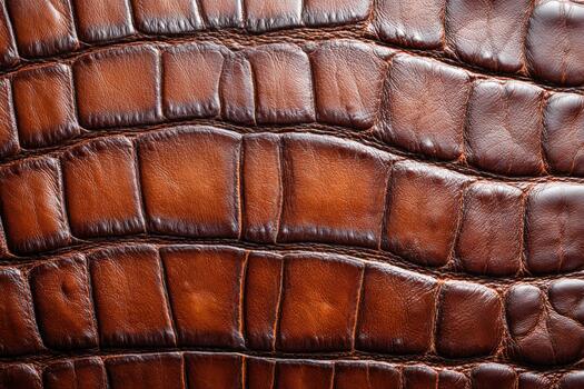 Close-up view of textured brown leather highlighting natural patterns and details photo