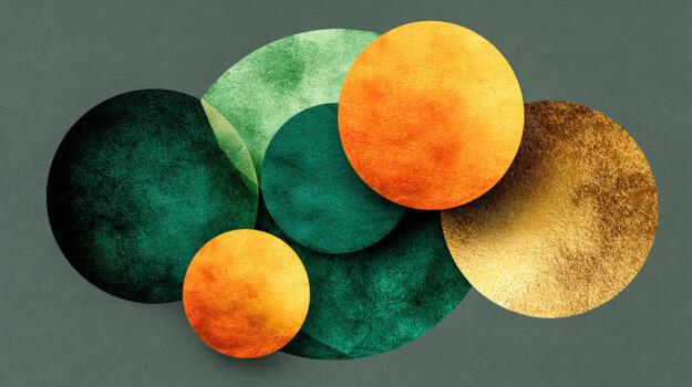 Colorful abstract circles create a modern art piece with vibrant textures photo