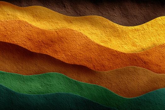 Colorful wavy layers of earth tones create a stunning abstract design photo