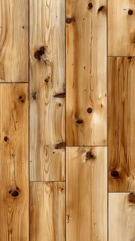 Natural wooden flooring with warm tones and unique grain patterns in a cozy setting photo